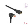 Delock DisplayPort Verlängerungskabel Stecker 90° unten gewinkelt zu Buchse 8K 60 Hz 2 m