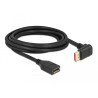 Delock DisplayPort Verlängerungskabel Stecker 90° unten gewinkelt zu Buchse 8K 60 Hz 3 m