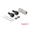Delock RJ45 Verbinder LSA zu LSA mit Knickschutztülle Cat.8.1 werkzeugfrei