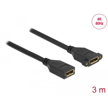 Delock DisplayPort 1.2 Kabel Buchse zu Buchse zum Einbau 4K 60 Hz 3 m