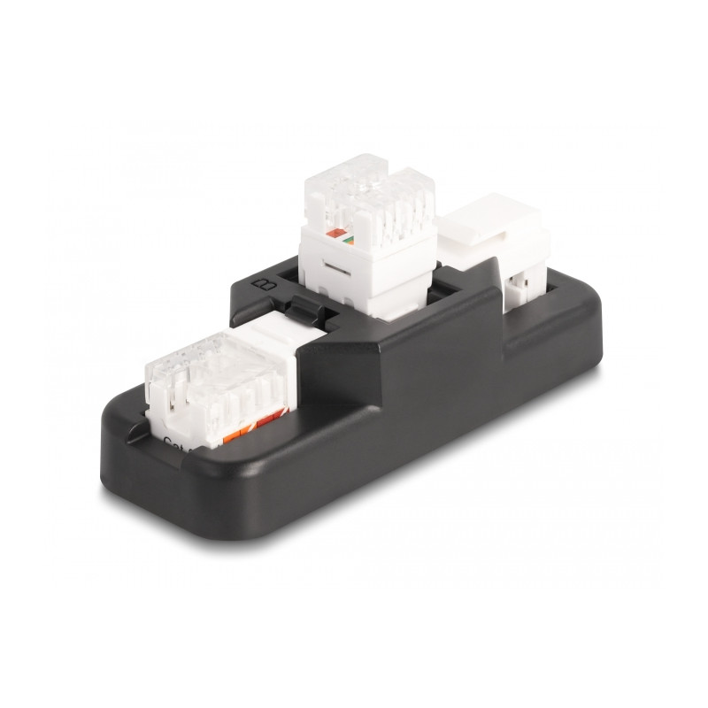 Delock Keystone LSA Set mit Auflegehalterung RJ45 / RJ11 Cat.6 schwarz