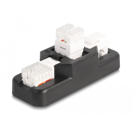 Delock Keystone LSA Set mit Auflegehalterung RJ45 / RJ11 Cat.6 schwarz