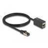 Delock Netzwerk Verlängerungskabel RJ45 Stecker zu RJ45 Buchse Cat.8.1 S/FTP 1 m schwarz