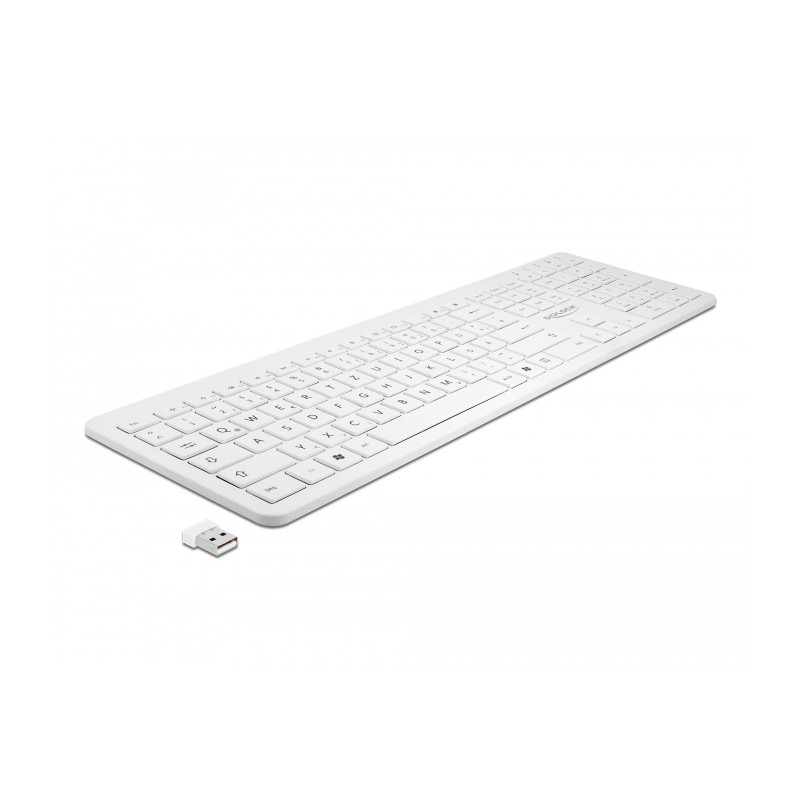 Delock USB Tastatur 2,4 GHz kabellos weiß (flach)
