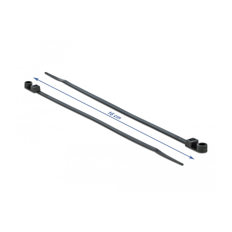 Delock Kabelbinder mit Befestigungsöse L 160 x B 4,8 mm schwarz 10 Stück