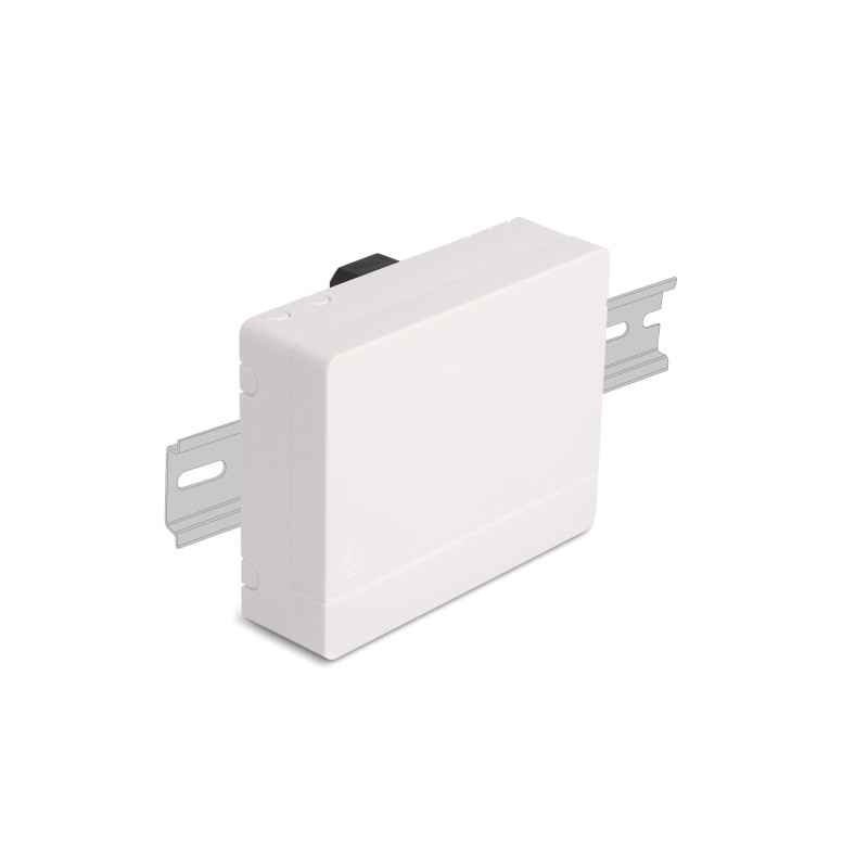 Delock LWL Anschlussdose für Hutschiene 4 x SC Simplex oder LC Duplex weiß