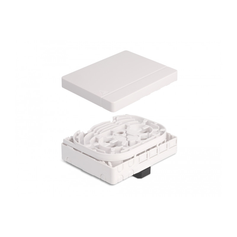 Delock LWL Anschlussdose für Hutschiene 4 x SC Simplex oder LC Duplex weiß