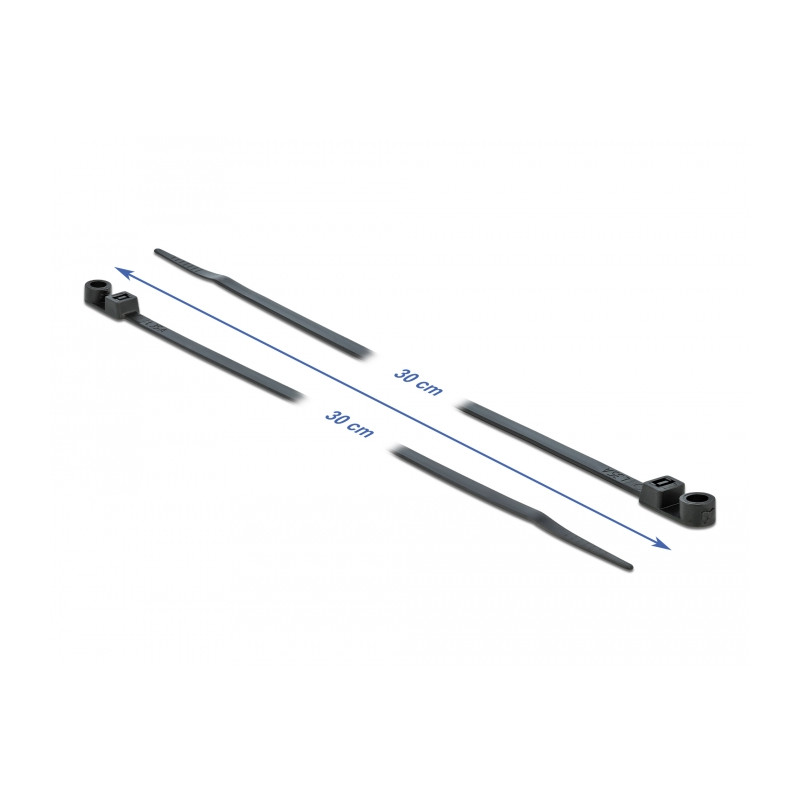 Delock Kabelbinder mit Befestigungsöse L 300 x B 4,8 mm schwarz 10 Stück