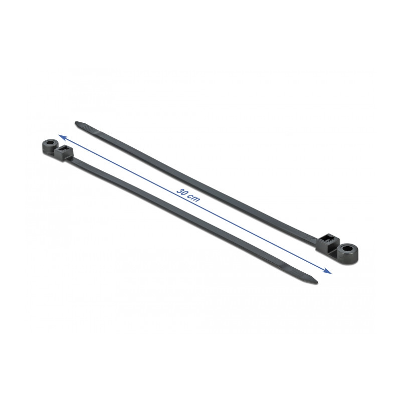 Delock Kabelbinder mit Befestigungsöse L 300 x B 7,6 mm schwarz 10 Stück