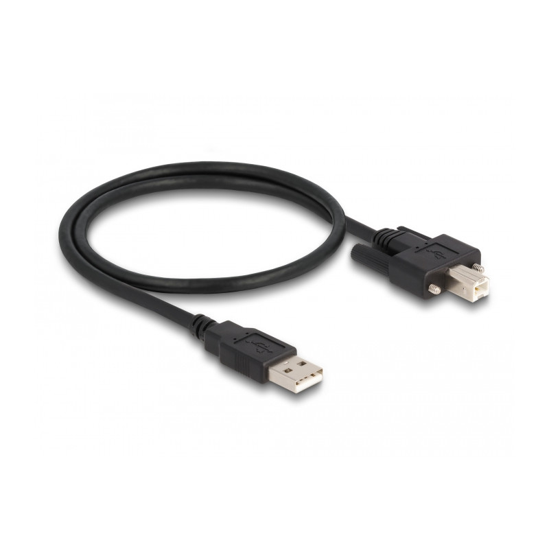 Delock Kabel USB 2.0 Typ-A Stecker zu Typ-B Stecker mit Schrauben 0,5 m