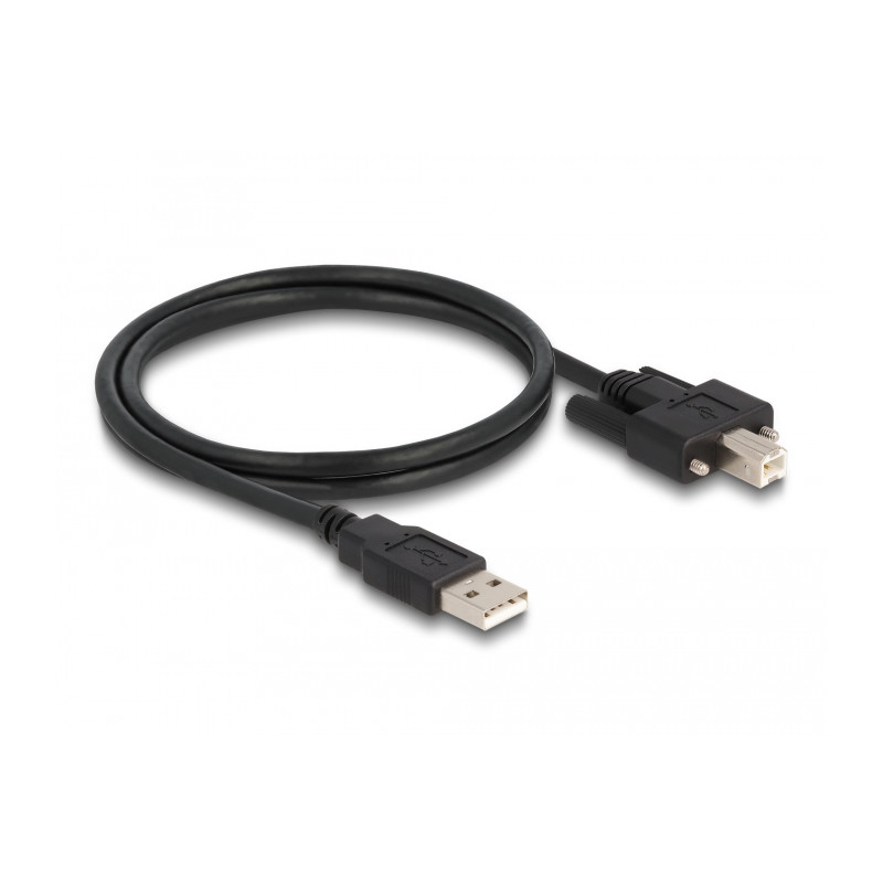 Delock Kabel USB 2.0 Typ-A Stecker zu Typ-B Stecker mit Schrauben 1 m