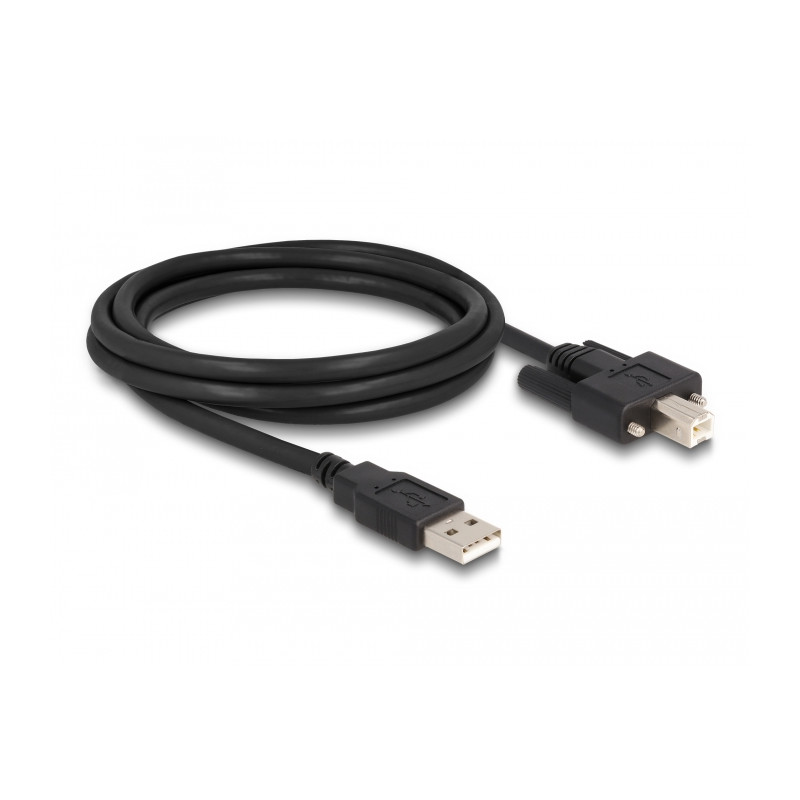 Delock Kabel USB 2.0 Typ-A Stecker zu Typ-B Stecker mit Schrauben 2 m