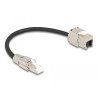 Delock Kabel RJ45 Stecker feldkonfektionierbar zu Keystone Modul RJ45 Buchse Cat.6A 25 cm