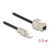Delock Kabel RJ45 Stecker feldkonfektionierbar zu Keystone Modul RJ45 Buchse Cat.6A 50 cm
