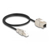 Delock Kabel RJ45 Stecker feldkonfektionierbar zu Keystone Modul RJ45 Buchse Cat.6A 50 cm
