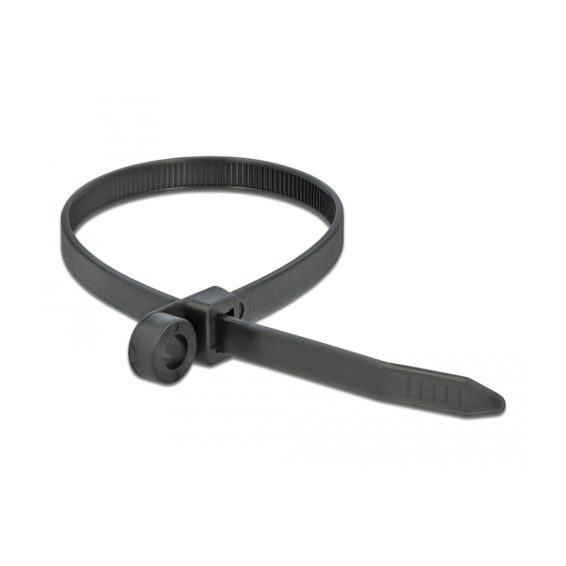 Delock Kabelbinder mit Befestigungsöse L 400 x B 7,6 mm schwarz 10 Stück
