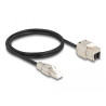 Delock Kabel RJ45 Stecker feldkonfektionierbar zu Keystone Modul RJ45 Buchse Cat.6A 1 m