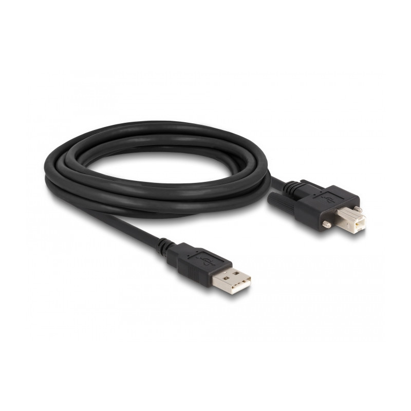 Delock Kabel USB 2.0 Typ-A Stecker zu Typ-B Stecker mit Schrauben 3 m