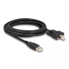 Delock Kabel USB 2.0 Typ-A Stecker zu Typ-B Stecker mit Schrauben 3 m