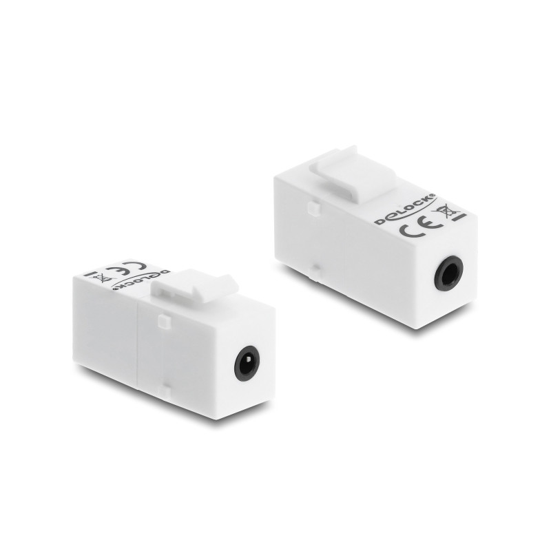 Delock Keystone Modul Klinkenbuchse 3,5 mm 4 Pin zu Klinkenbuchse 3,5 mm 4 Pin weiß