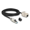 Delock Kabel RJ45 Stecker feldkonfektionierbar zu Keystone Modul RJ45 Buchse Cat.6A 3 m
