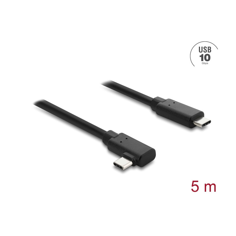 Delock Aktives Optisches Kabel USB 10 Gbps USB Type-C™ Stecker zu Stecker gewinkelt 5 m