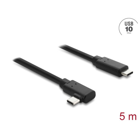 Delock Aktives Optisches Kabel USB 10 Gbps USB Type-C™ Stecker zu Stecker gewinkelt 5 m