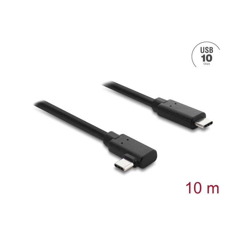 Delock Aktives Optisches Kabel USB 10 Gbps USB Type-C™ Stecker zu Stecker gewinkelt 10 m