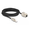Delock Kabel RJ45 Stecker feldkonfektionierbar zu Keystone Modul RJ45 Buchse Cat.6A 5 m
