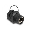 Delock RJ45 Cat.6A Kupplung mit Verschlusskappe IP67 staub- und wasserdicht