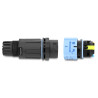 Delock Kabelverbinder mit Bajonettverschluss 3 Pin Stecker zu Buchse, IP68 wasserdicht für Kabeldurchmesser 5 - 9 mm, inkl. Dich