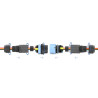 Delock Kabelverbinder mit Bajonettverschluss 3 Pin Stecker zu Buchse, IP68 wasserdicht für Kabeldurchmesser 5 - 9 mm, inkl. Dich