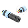 Delock Kabelverbinder mit Bajonettverschluss 3 Pin Stecker zu Buchse mit Gehäuse zum Einbau, IP68 wasserdicht für Kabeldurchmess