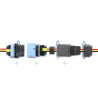 Delock Kabelverbinder mit Bajonettverschluss 3 Pin Stecker zu Buchse mit Gehäuse zum Einbau, IP68 wasserdicht für Kabeldurchmess