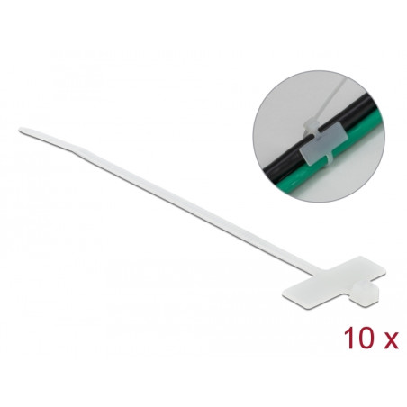 Delock Kabelbinder mit Beschriftungsfeld L 200 x B 2,5 mm weiß 10 Stück