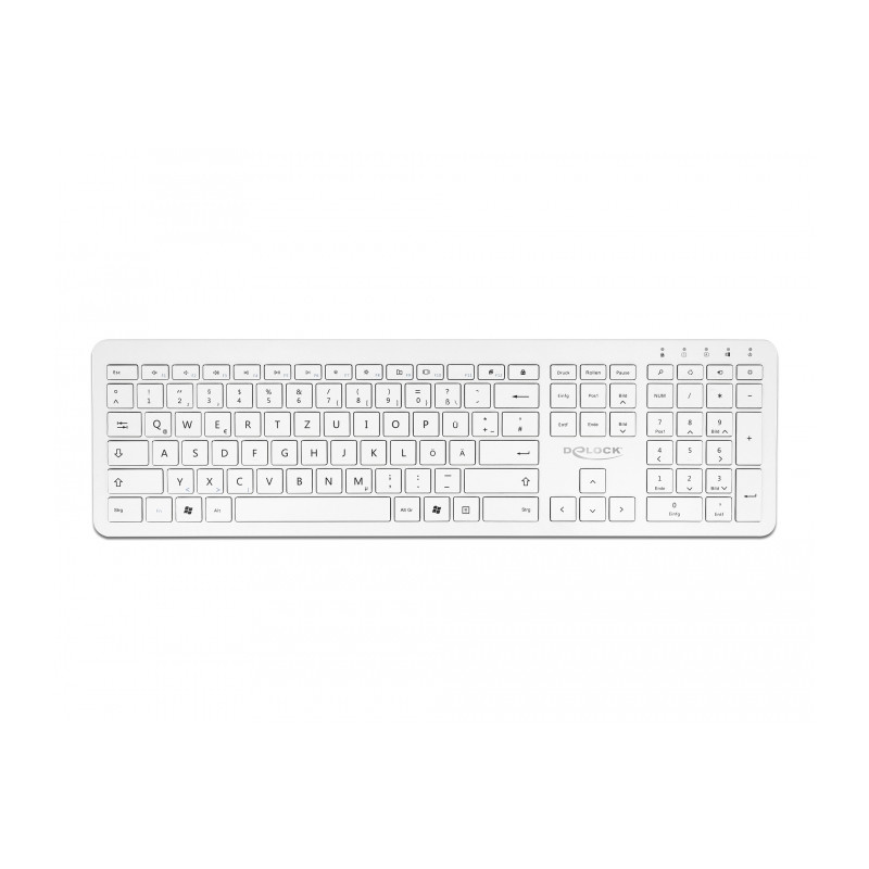 Delock USB Tastatur 2,4 GHz kabellos weiß (flach)