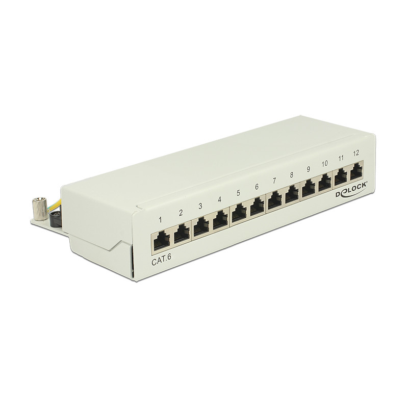 Delock Desktop Patchpanel 12 Port Cat.6 grau