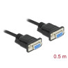 Delock RS-232 Kabel Seriell D-Sub 9 Buchse zu Buchse Nullmodem mit schmalem Steckergehäuse - Full Handshaking - 0,5 m