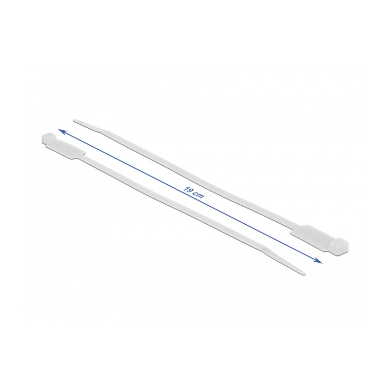 Delock Kabelbinder mit Beschriftungsfeld L 190 x B 4,8 mm weiß 10 Stück