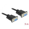 Delock RS-232 Kabel Seriell D-Sub 9 Buchse zu Buchse Nullmodem mit schmalem Steckergehäuse - Full Handshaking - 5 m