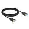 Delock RS-232 Kabel Seriell D-Sub 9 Buchse zu Buchse Nullmodem mit schmalem Steckergehäuse - Full Handshaking - 5 m