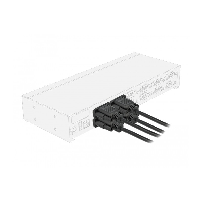 Delock RS-232 Kabel Seriell D-Sub 9 Buchse zu Buchse Nullmodem mit schmalem Steckergehäuse - Full Handshaking - 10 m