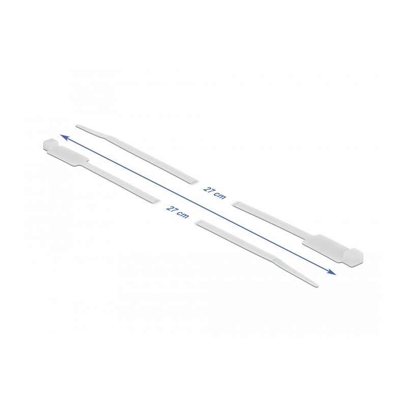 Delock Kabelbinder mit Beschriftungsfeld L 300 x B 4,8 mm weiß 10 Stück
