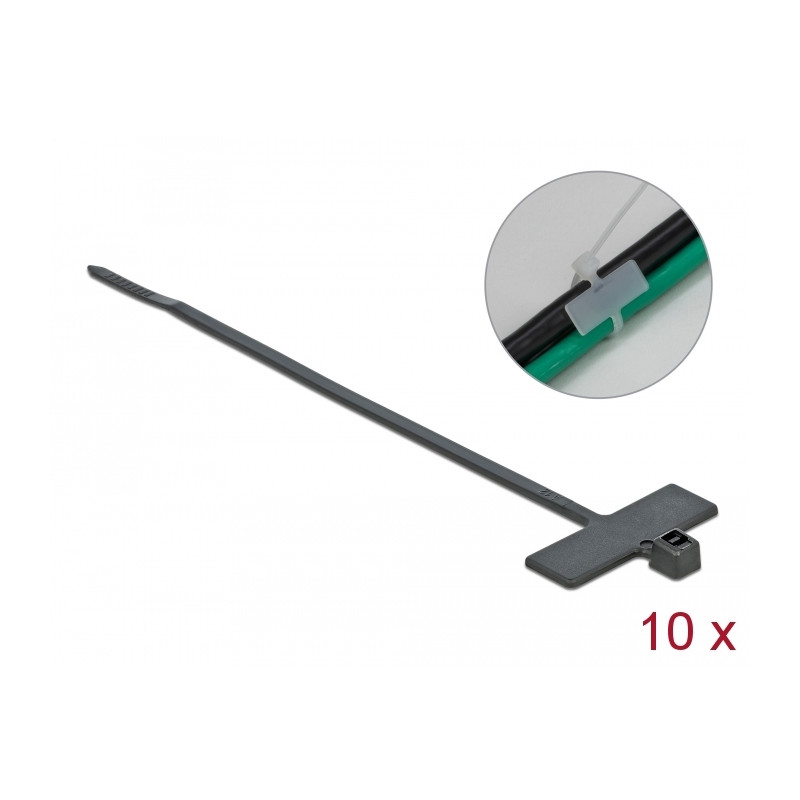 Delock Kabelbinder mit Beschriftungsfeld L 100 x B 2,5 mm schwarz 10 Stück