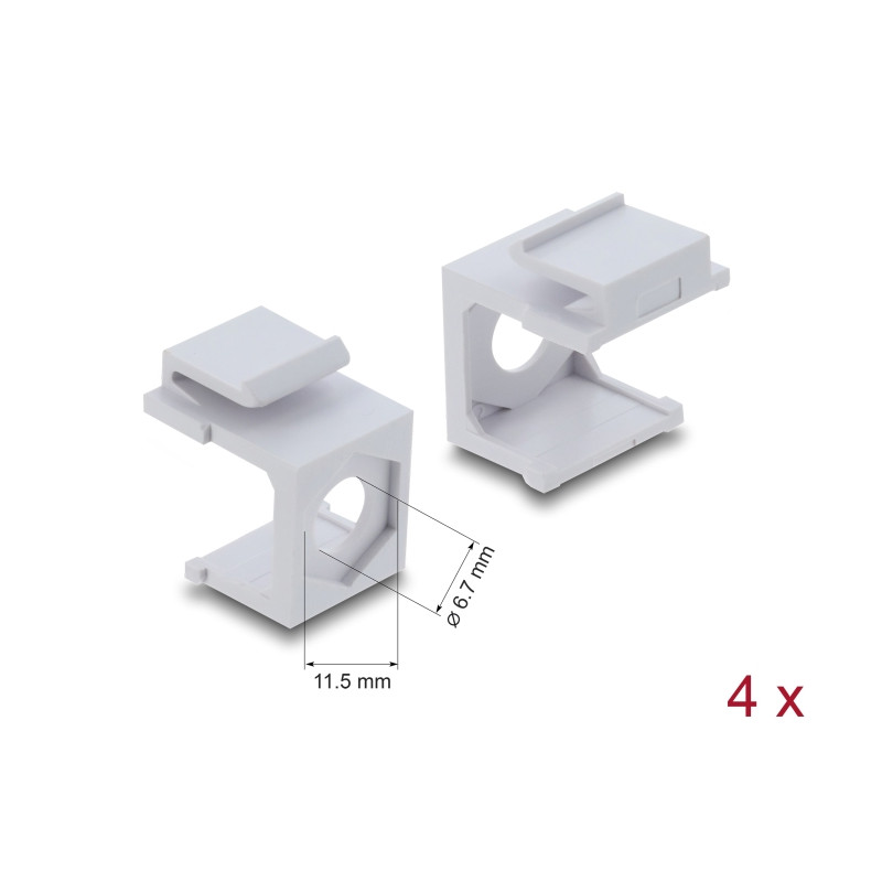 Delock Keystone Abdeckung weiß mit 7 mm Durchführung 4 Stück