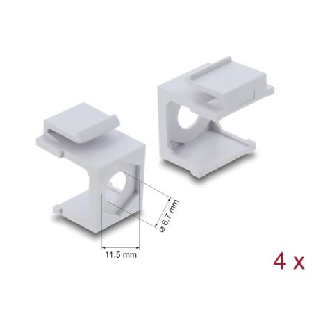 Delock Keystone Abdeckung weiß mit 7 mm Durchführung 4 Stück