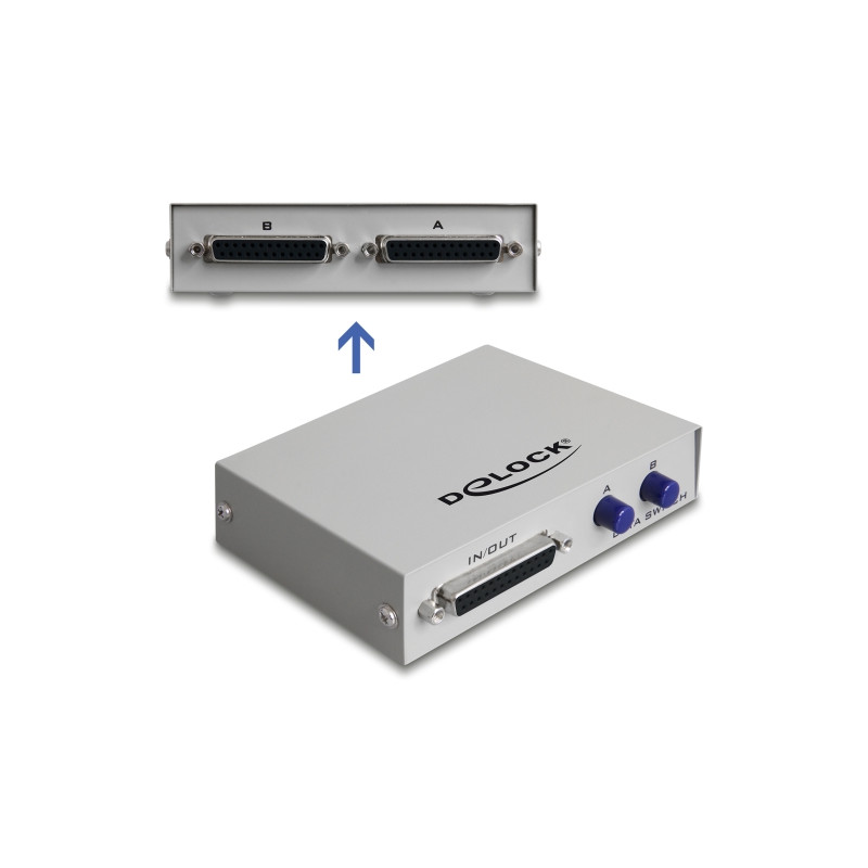 Delock Parallel Umschalter D-Sub 25 Pin 2 Port manuell