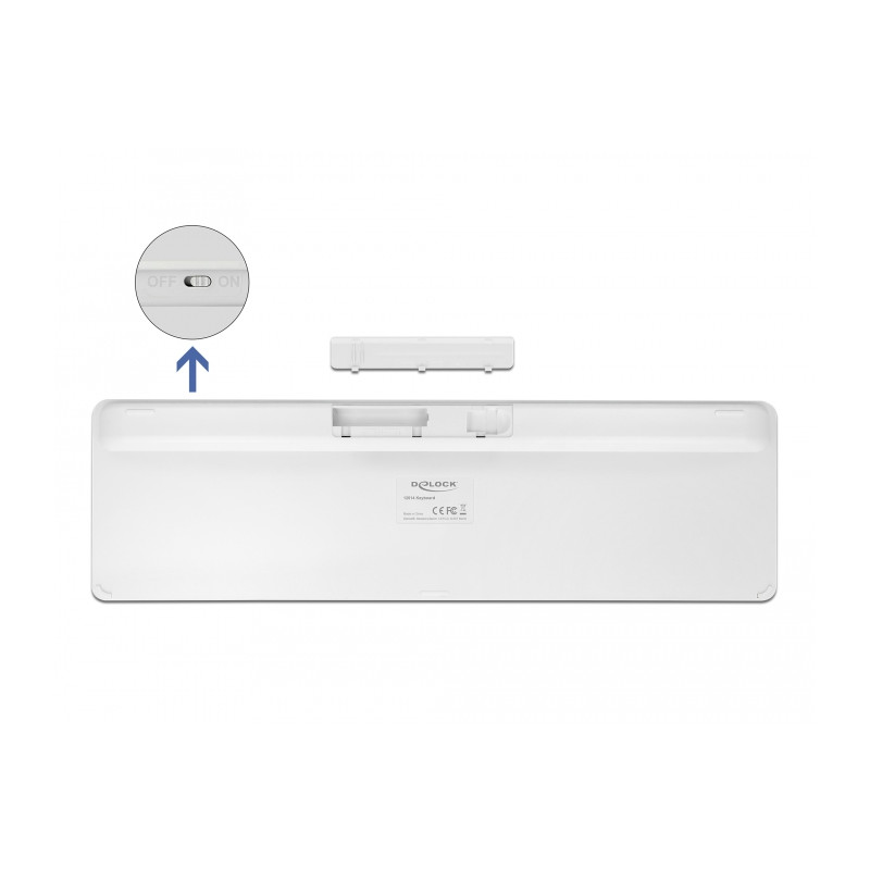 Delock USB Tastatur 2,4 GHz kabellos weiß (flach)