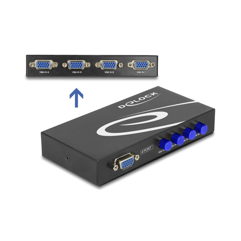 Delock Umschalter VGA 4 Port manuell bidirektional