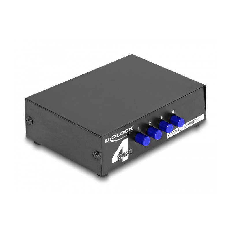 Delock Umschalter Audio / Video 4 Port manuell bidirektional